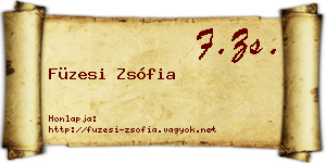 Füzesi Zsófia névjegykártya