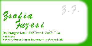 zsofia fuzesi business card